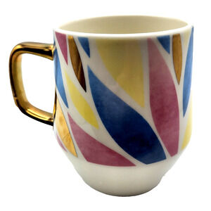 Edible Arrangements Large Floral Mug Gilt Handle 5" Tall 24 Oz Capacity